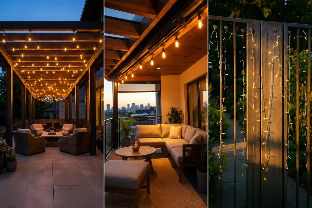 how to hang outdoor string lights no drilling