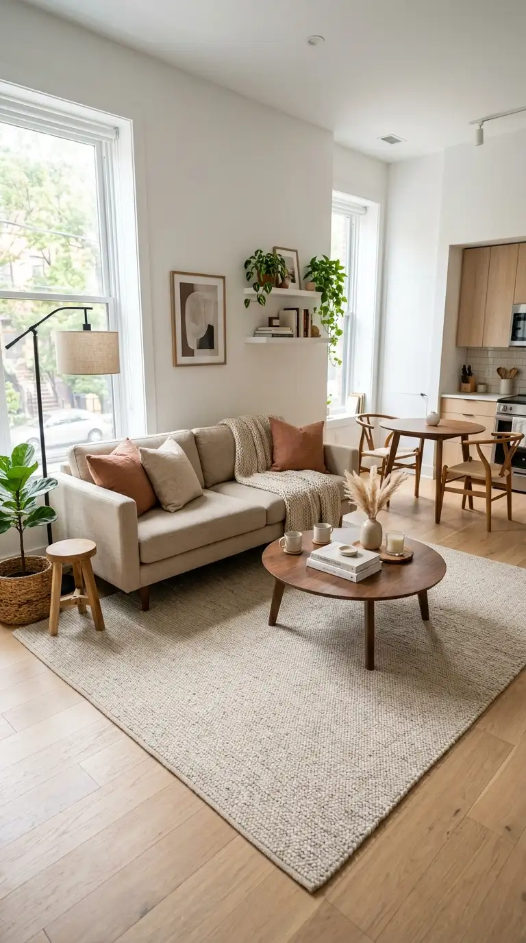 how to divide studio apartment into zones 1