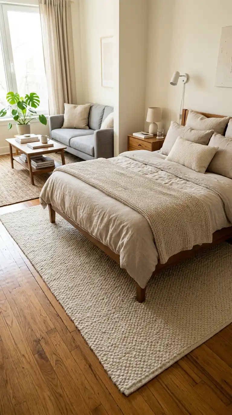 how to divide studio apartment into zones 2