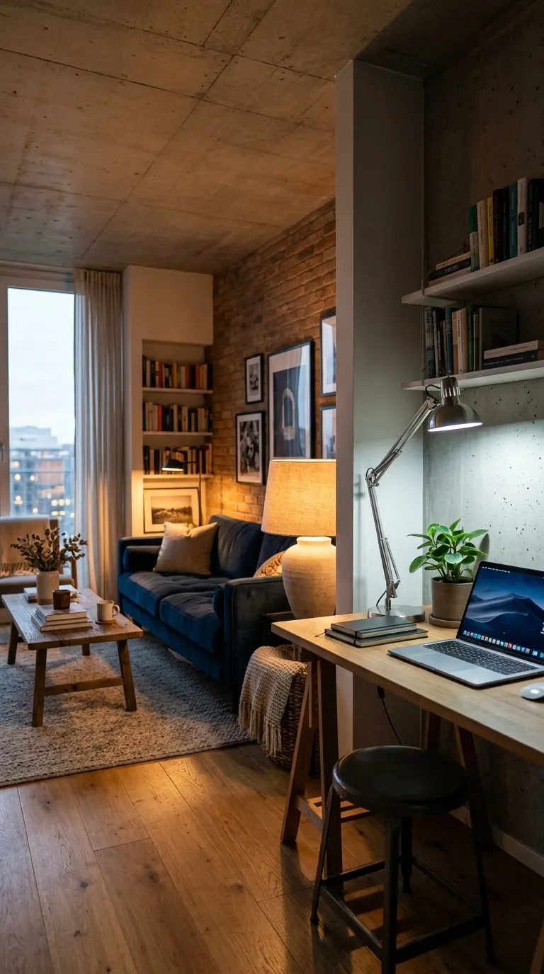 how to divide studio apartment into zones 21