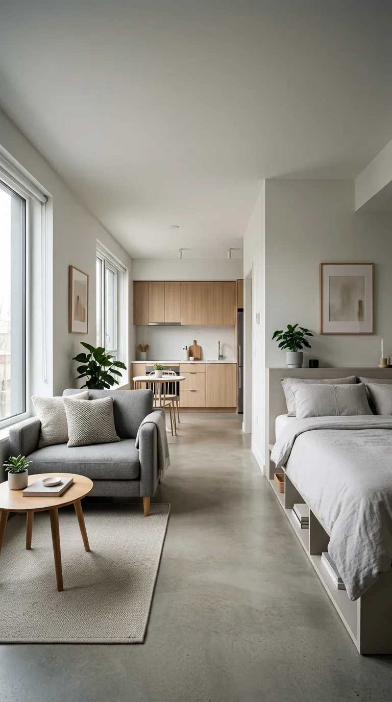how to divide studio apartment into zones 35