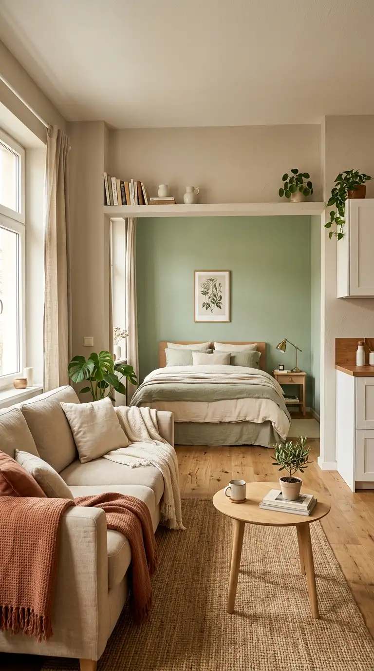 how to divide studio apartment into zones 5