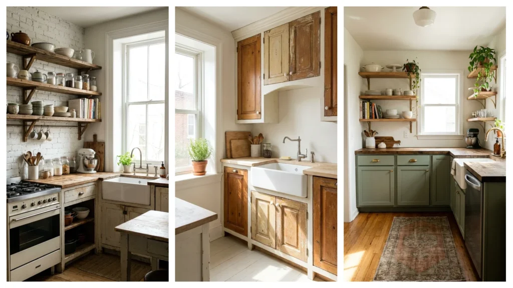 open shelving vs closed cabinets small apartment