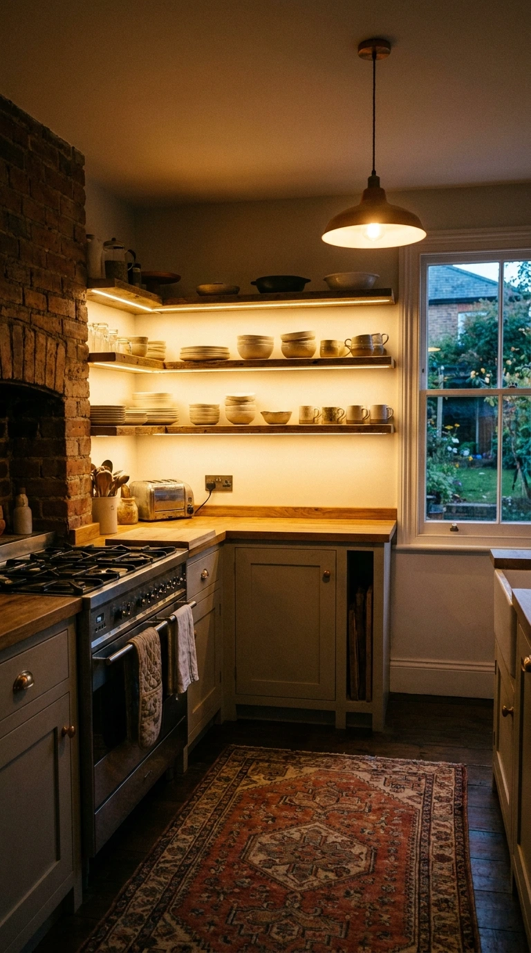 open shelving vs closed cabinets small apartment 12