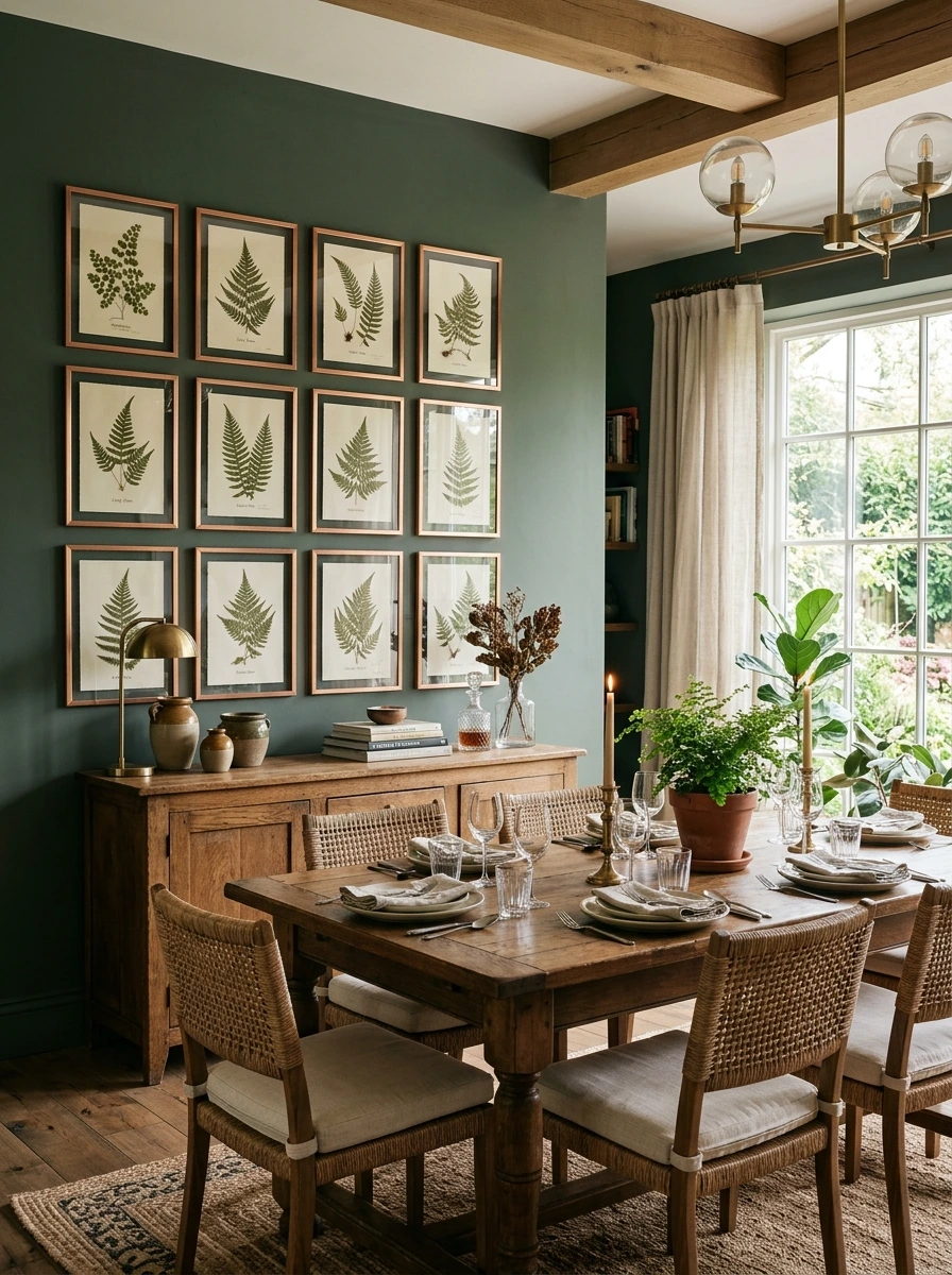 sage green and copper fall room decor 19