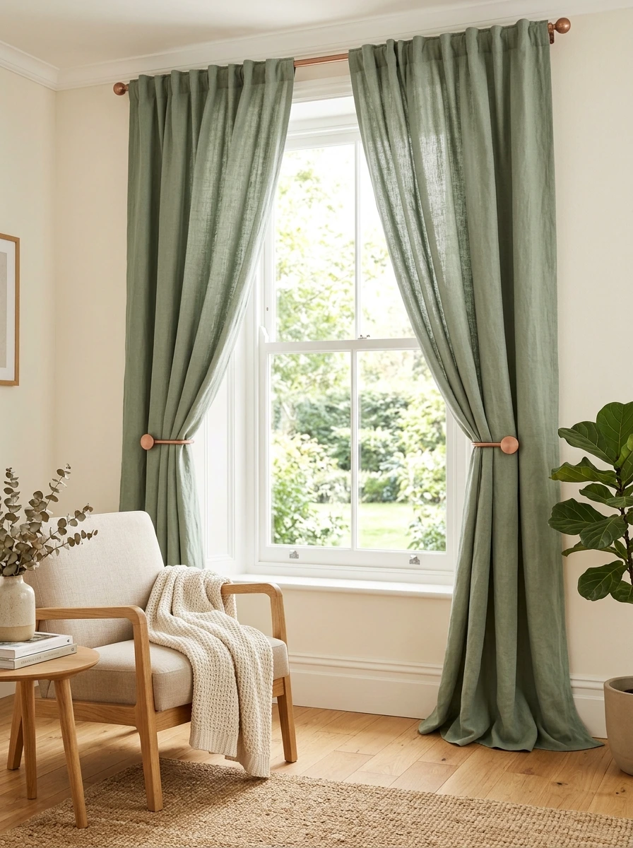sage green and copper fall room decor 20