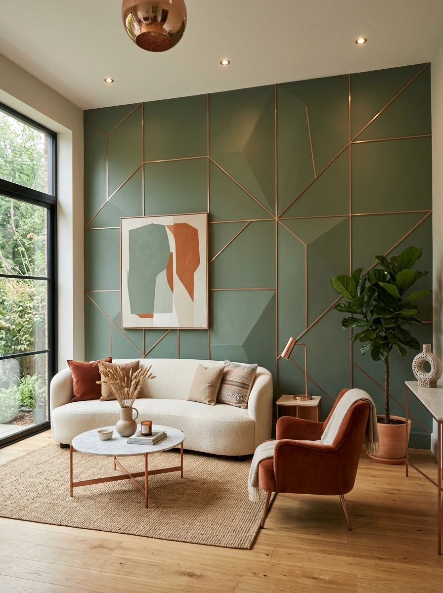 sage green and copper fall room decor 29