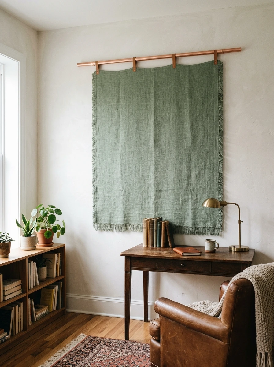 sage green and copper fall room decor 31