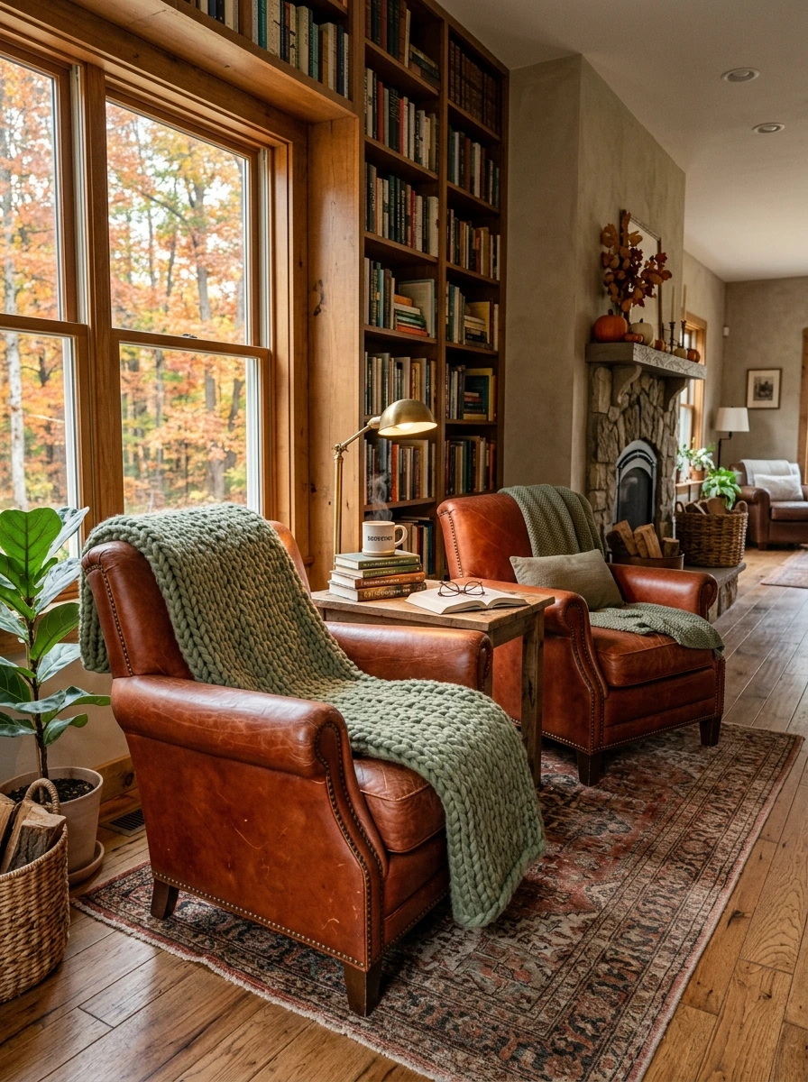 sage green and copper fall room decor 8
