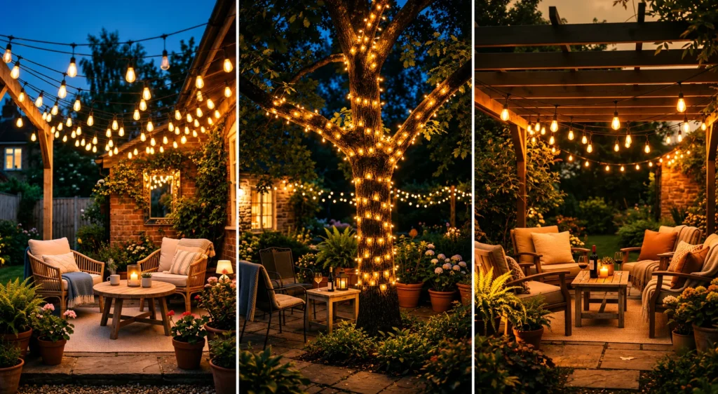 string light patio ideas