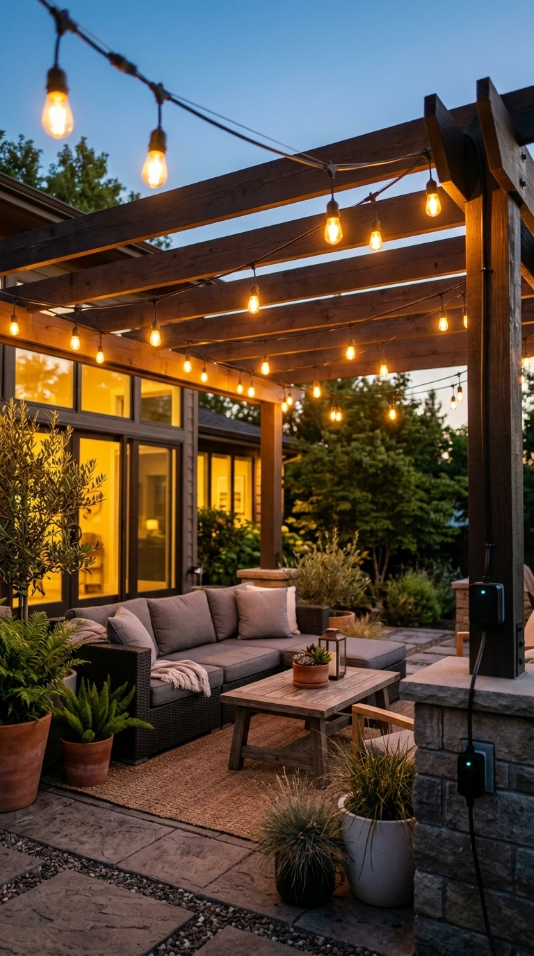 string light patio ideas 18