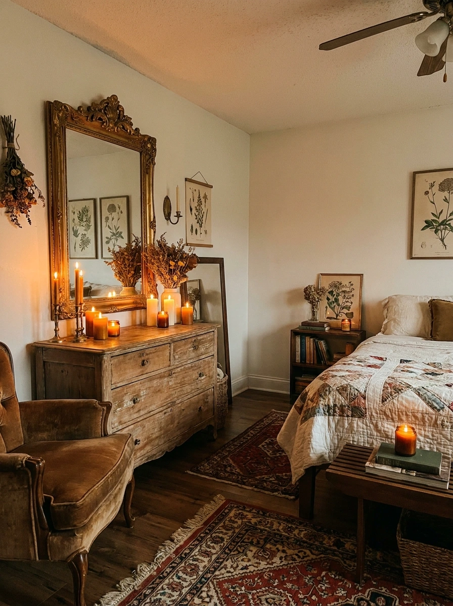 thrifted vintage fall room decor ideas aesthetic 1