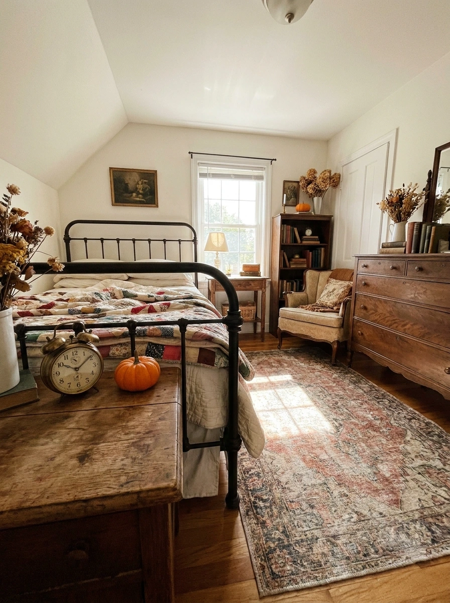 thrifted vintage fall room decor ideas aesthetic 15