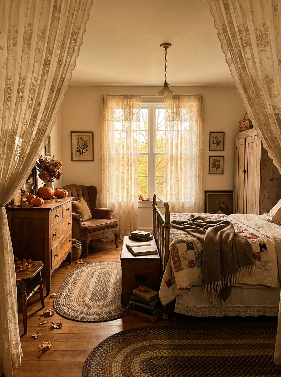 thrifted vintage fall room decor ideas aesthetic 16