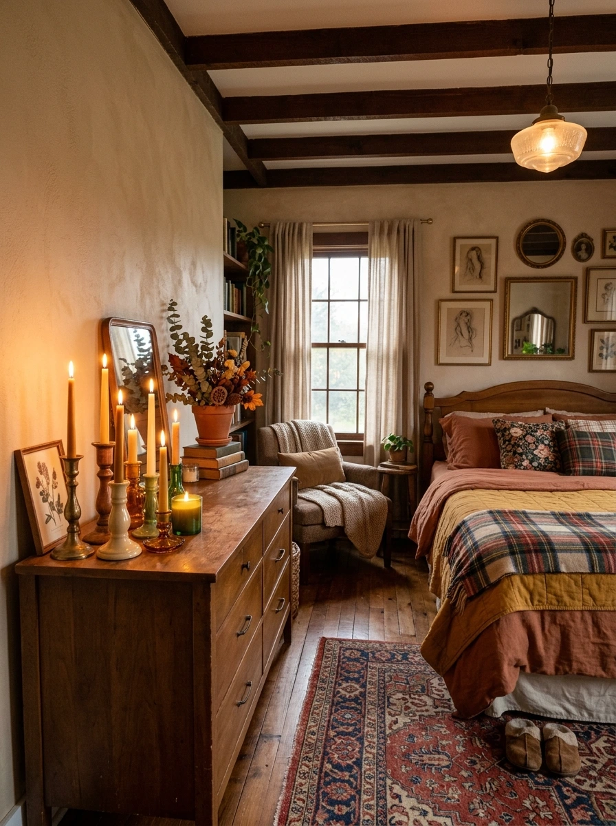 thrifted vintage fall room decor ideas aesthetic 17