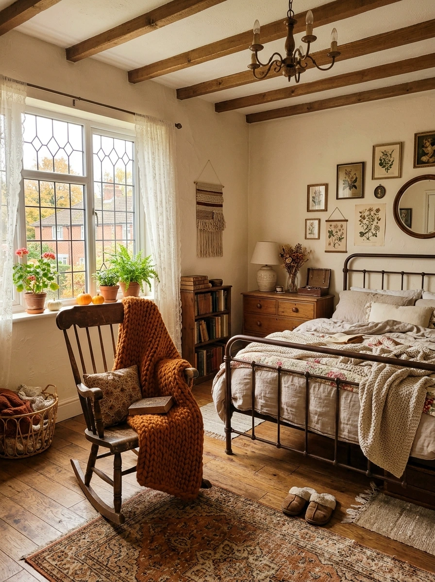 thrifted vintage fall room decor ideas aesthetic 23